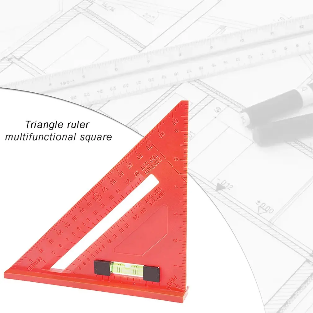 7 дюймов прецизионная треугольная линейка многофункциональная угловая линейка; Деревообработка 45 градусов 90 градусов инструмент с