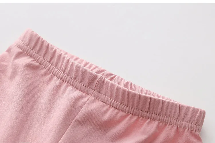 2018 Summer 2-10T Years Baby Kids Children Sport Cotton Candy Color Lace Patchwork Calf Length Capri Girls Short Leggings (15)
