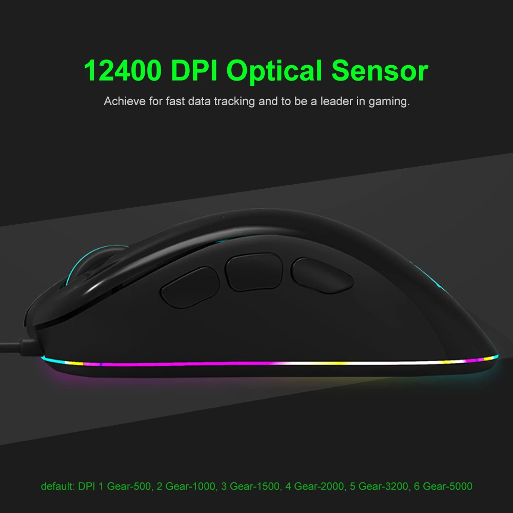 MAGIC-REFINER MG10 Проводная usb-мышь игровая мышь RGB свет профессиональная игровая мышь 12400 dpi мышь геймер