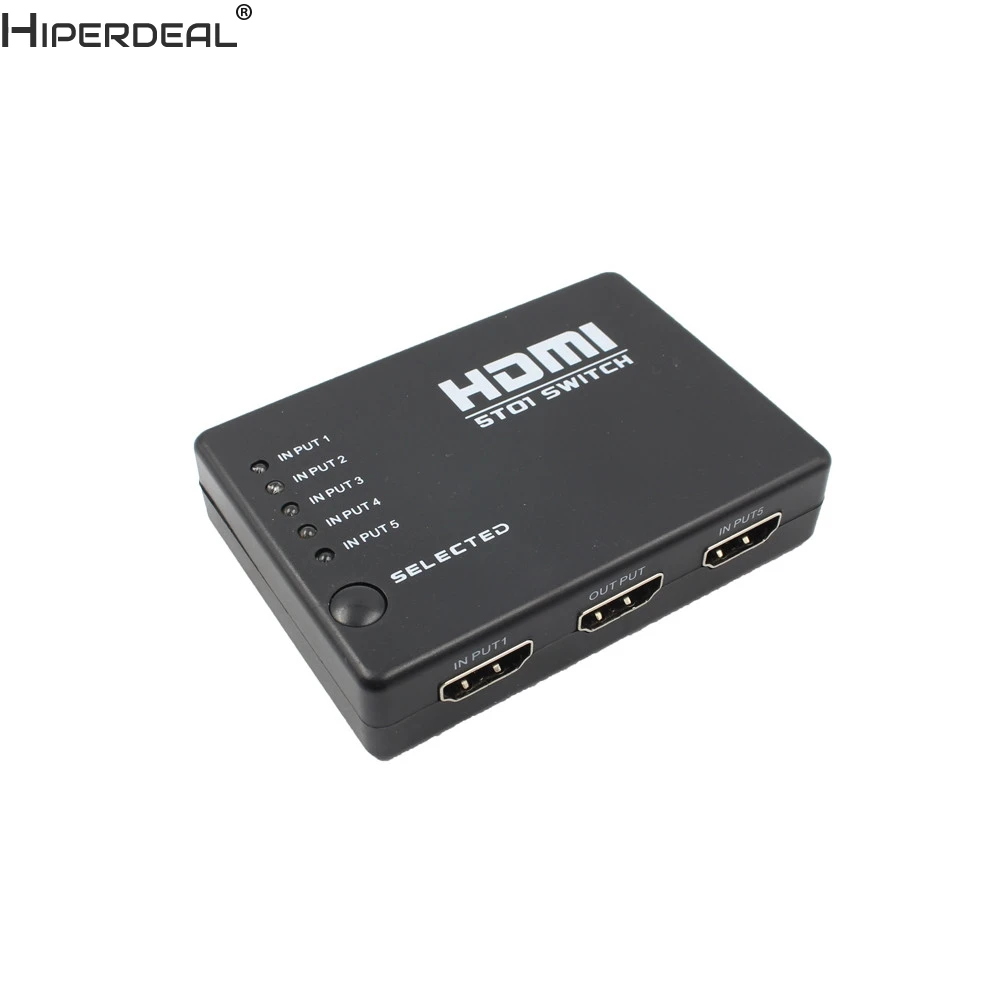 HIPERDEAL 5 портов 1080P видео HDMI коммутатор разветвитель для HDTV DVD PS3+ ИК пульт дистанционного управления