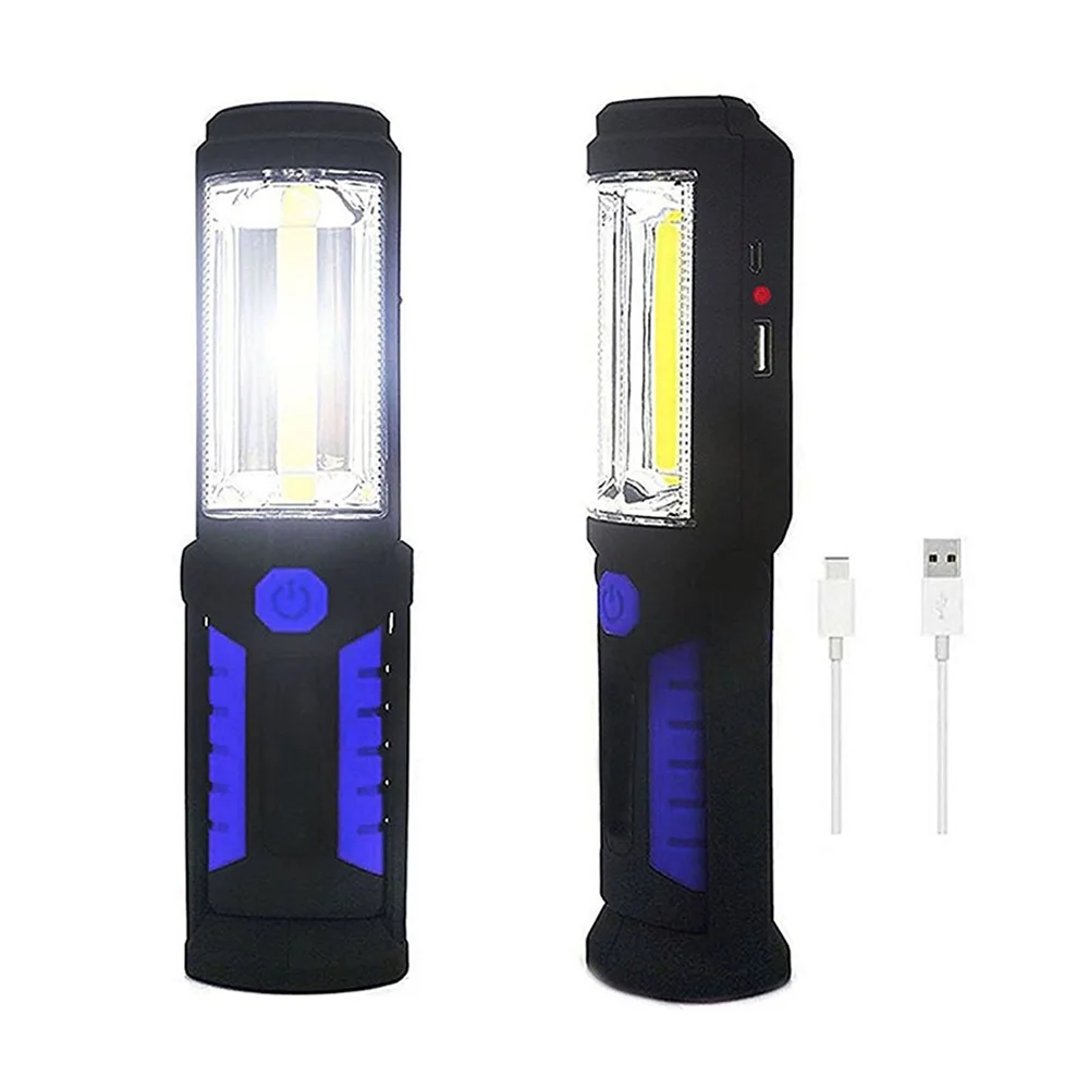 COB светодиодный светильник-вспышка с подзарядкой от USB 7 Вт, рабочий светильник с магнитной опорой, фонарь с крюком для кемпинга, бытовой мастерской, автомобиля