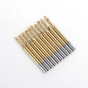 

10x 1/8'' Titanium N2 Coated Carbide One Single Flute CNC Router Bit 2.5mm x8mm