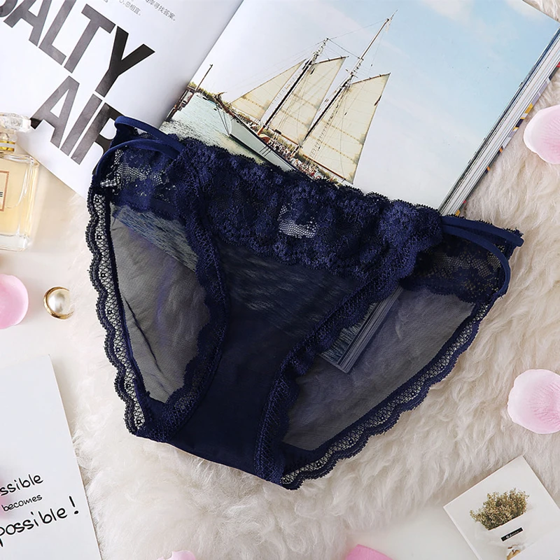 SP&CITY Sweet Girl Cute Underwear Women Fashion Lace Panties Sex Thong Sexy Transparent Hollow Out Panties Solid Ladies Lingerie