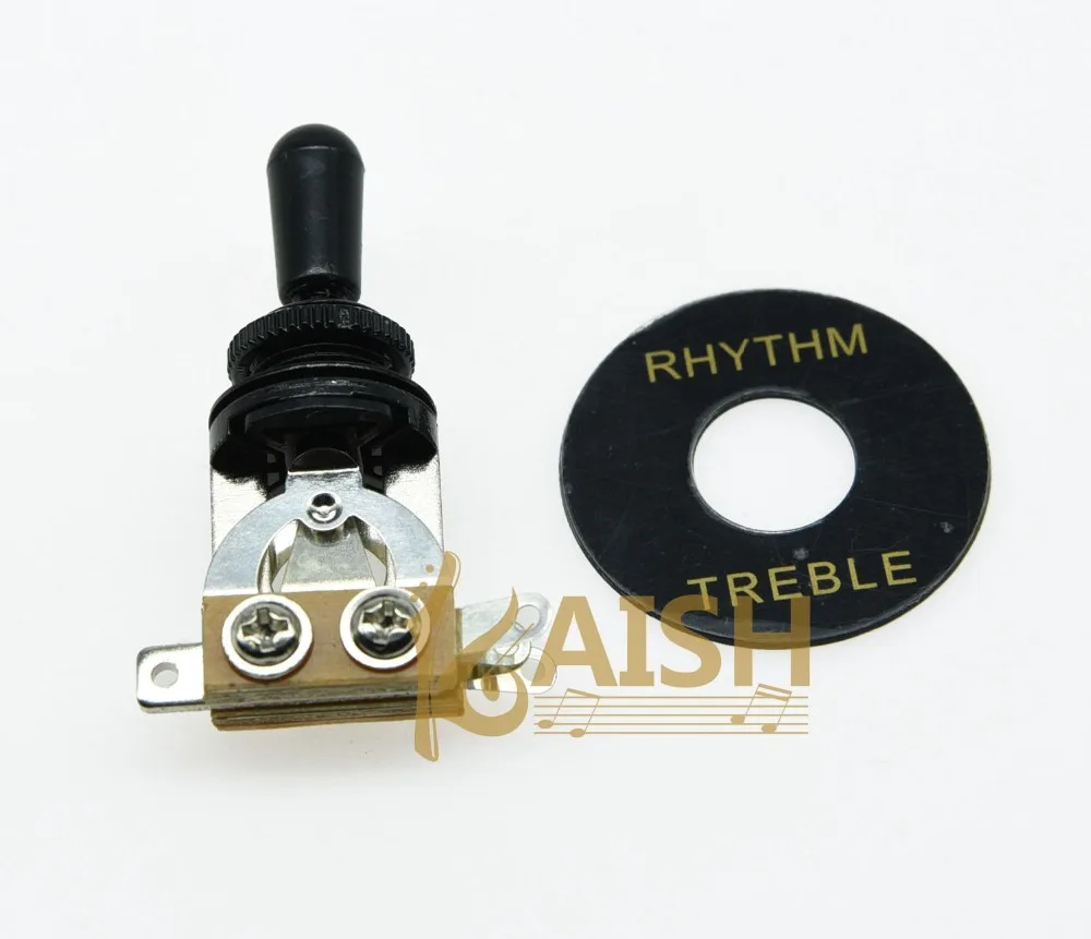 Guitar 3 Way Toggle Switch Black with Black Tip and Plate for LP SG