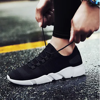 

2019 Men's Comfortable Sneakers Men Breathable Sneakers Ultralight Round head flying woven Breathable non-slip CZ-17