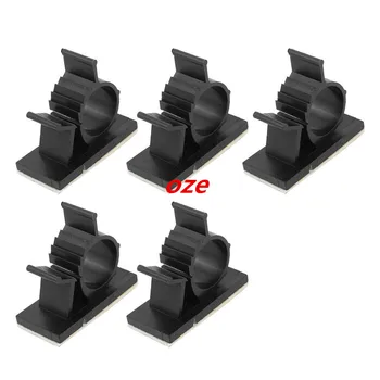 

5 Pcs Self Adhesive Adjustable Wire Cable Tie Sticker Clip Black 16mm