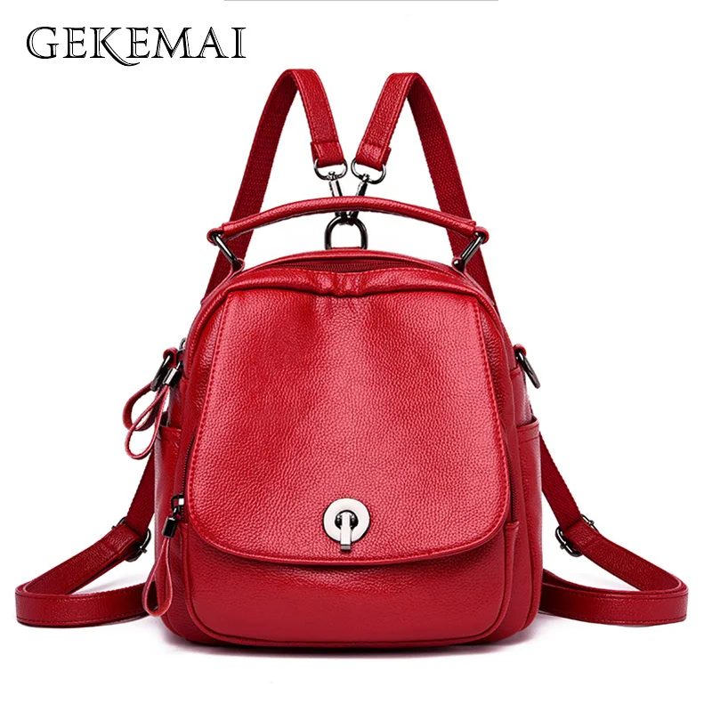 

Fashion Female Backpack for Women Leather School Bag Backpacks for Teenager Girls Travel Bagpack High Quality Mochila Sac Korean