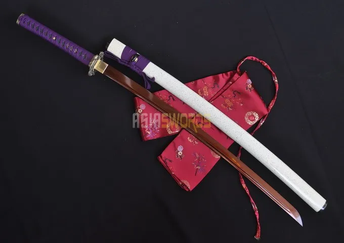 Бесплатная sword bag real полный тан ручной ковки t10 1095 высокой углерода srping red steel