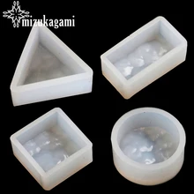 UV Resin Jewelry Liquid Silicone Mold Round Rectangle Triangle Shape Resin Molds For DIY Necklace Pendant Charms Making Jewelry
