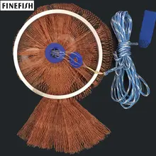 Finefish без грузила сильная многофиламентная линия ручная броская сеть США литая сеть с кольцом маленькая сетка ловить рыбную сеть жаберная сеть