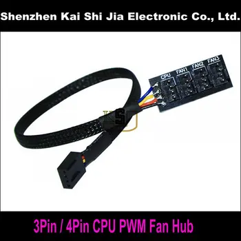 

3Pin / 4Pin PC Cooling Cooler PWM Fan Hub CPU Fan Hub,Support multiple PWM Fan