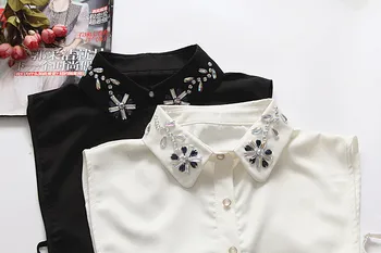 

Wholesale Fashion Cotton Fake Collar Solid Shirt False Collar Girls Detachable Lapel Shirt Fake False Collar Choker Necklace
