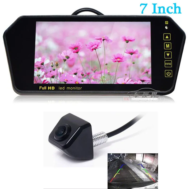 

2018 Newest 7 inch Car Rearview Mirror Monitor Auto Parking Vedio + Backup Reverse Camera CCD Car Rear View Camera Parking