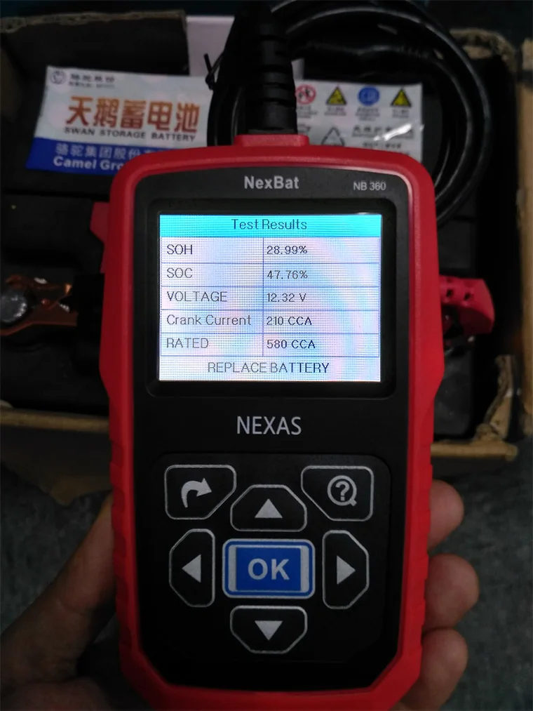 NEXAS NB360 Testeur de batterie pour voiture/camion/moto 12 V/24 V 