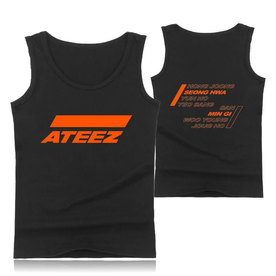 

WBDDT ATEEZ Tank Top Men Singlet Hot Game Shirt Gym Undershirt Cotton Tee Loose Unisex Tshirt Drop Shipping