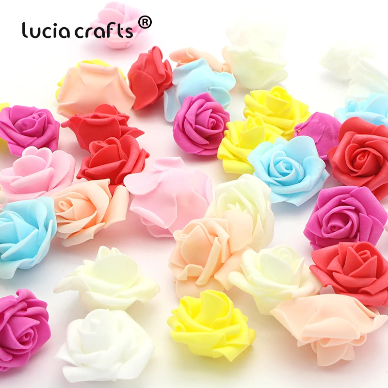 

Lucia crafts 30pcs/lot 4cm Random mixed PE Foam Rose Artificial Flower Head Wedding Party Home DIY Decoration Material 027017074