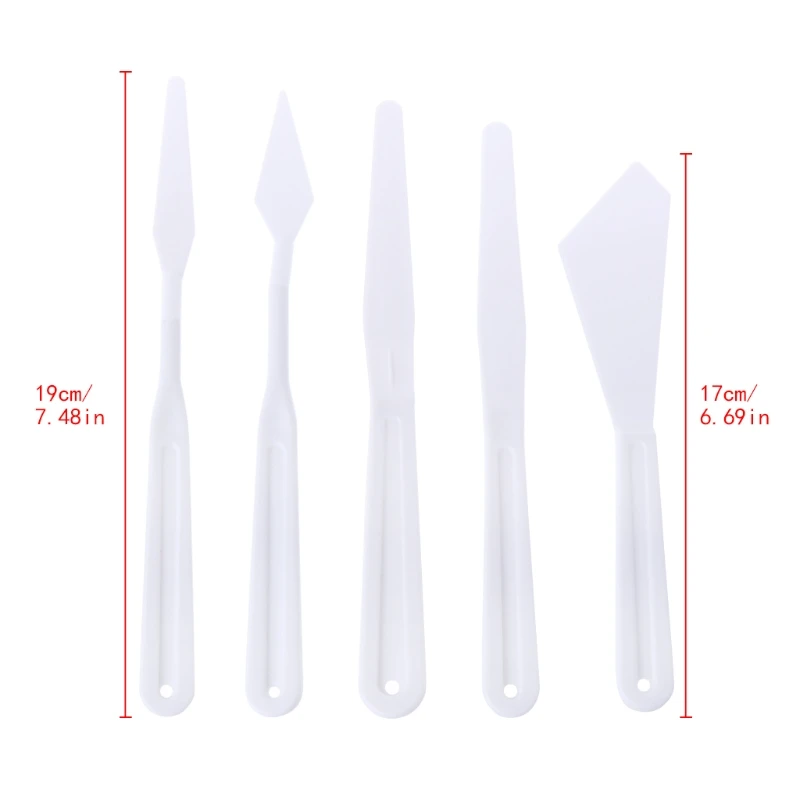 

5Pcs Plastic Palette Knife Knives Set Artist Oil Paints Painting Mixing