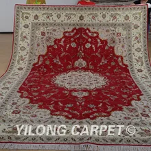 Yilong 9'x12' Традиционный персидский шерстяной ковер ручной работы изысканный античный Восточный шерстяной ковер(1375