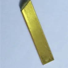 100 шт Золото 15 шпильки бровей игла для нанесения татуировки с 1 шт Перманентный макияж татуировки ручной работы ручка-держатель игл