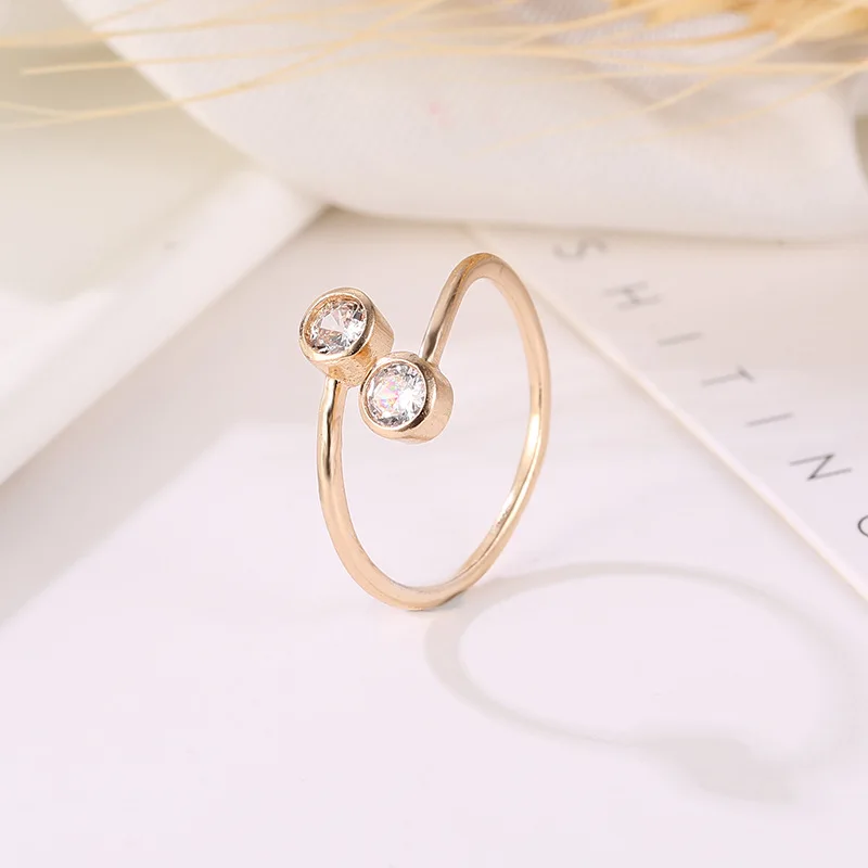 Креативные стразы, розовое золото, регулируемые кольца для женщин, индивидуальное модное кольцо с кубическим цирконием для женщин, обручальное кольцо