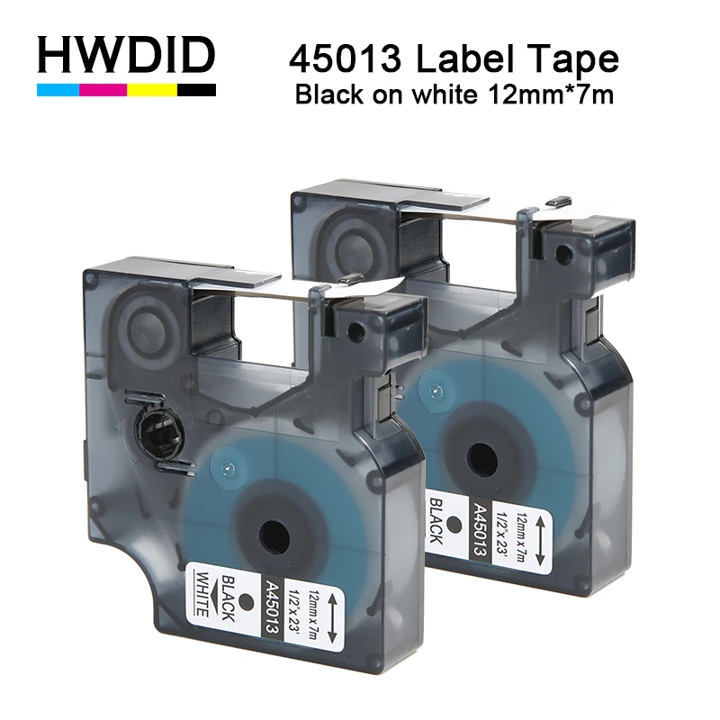 HWDID 2PK 45013 ленты для принтера совместимы с Dymo D1 лента этикеток черная на белой