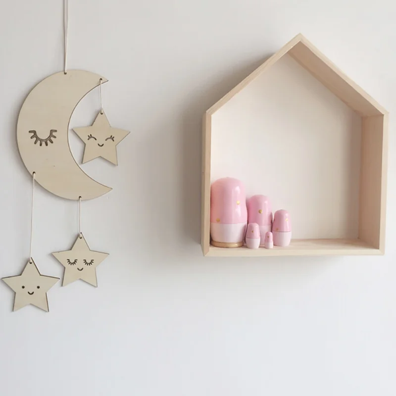 Adornos de decoración para niños Estilo nórdico pestañas Luna estrellas diseño fotografía utilería decoración colgante para habitación de niños
