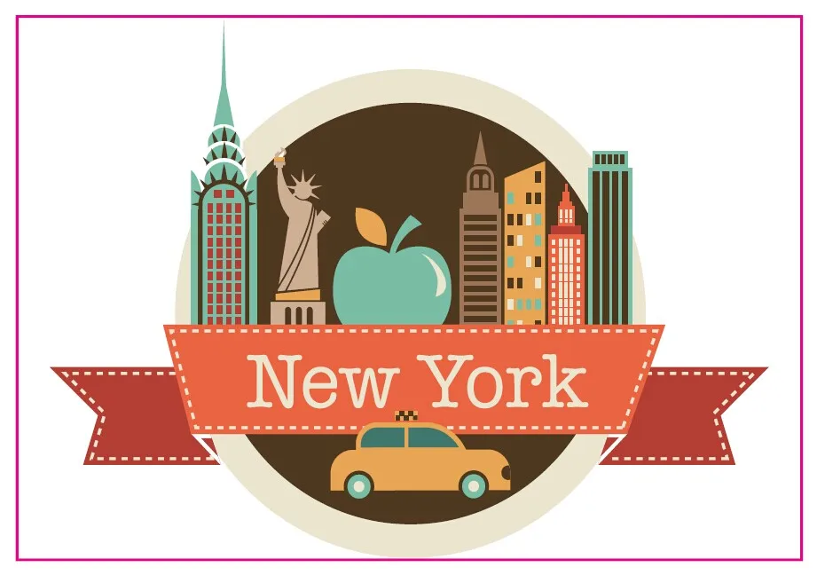 США Путешествия магниты в подарок Нью Йорк мультфильм иллюстрации NY сувенир из