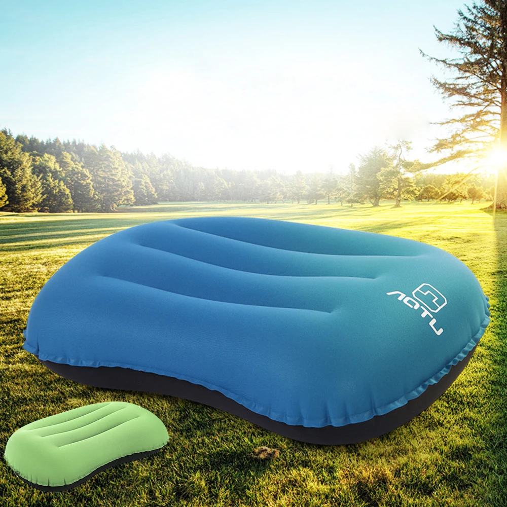 

Outdoor Tool Inflatable Air Pillow Ultralight Foldable Travel Cushion Pillow for Camping Hiking Airplane Car Office Outdoor Tool