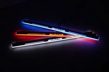 EOsuns LED 移動ドアスカッフポイントで Nerf バー & ランニングボードドア敷居プレートオーバーレイフォードフォーカス 2012 のためのライニング 14 、移動ライト