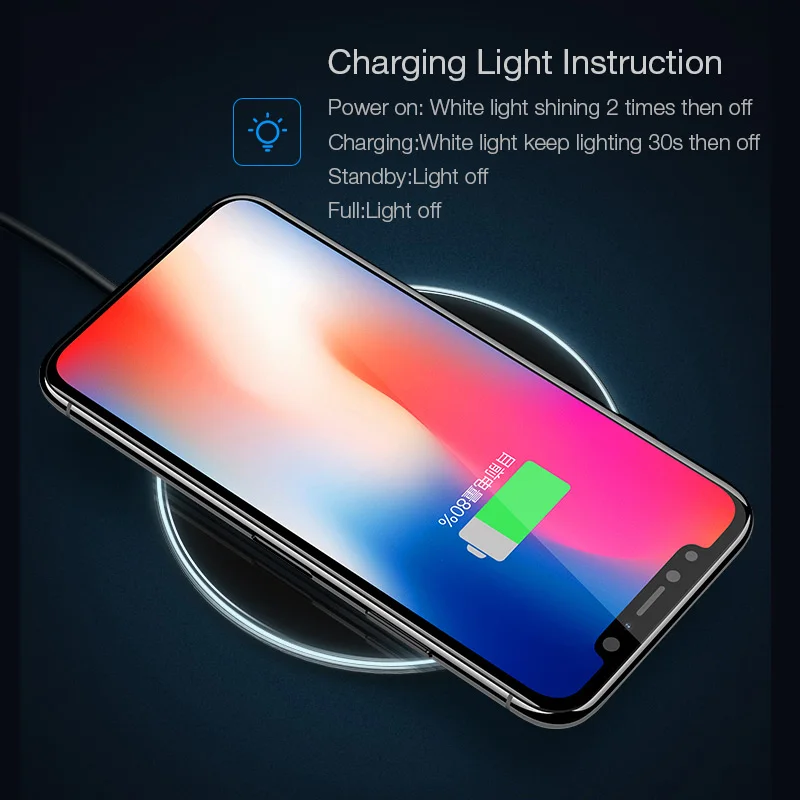 10 Вт Qi Беспроводное зарядное устройство для iPhone X XS Max XR 8 plus USAMS Беспроводная