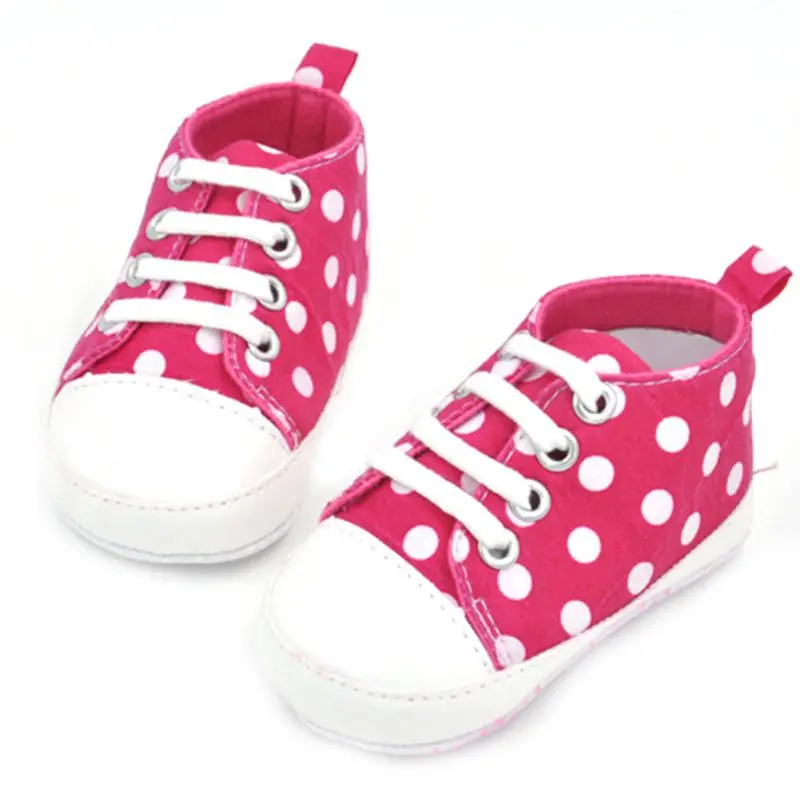 

Newest Child First Walkers Sports Dots Print Anti-Slip Prewalker Sneakerborn Shoes Size 11-14