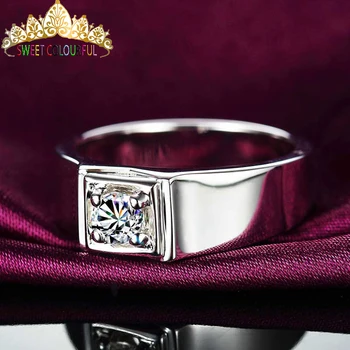 

100% 18K 750Au Gold Moissanite Diamond man Ring D color VVS With national certificate MO-022