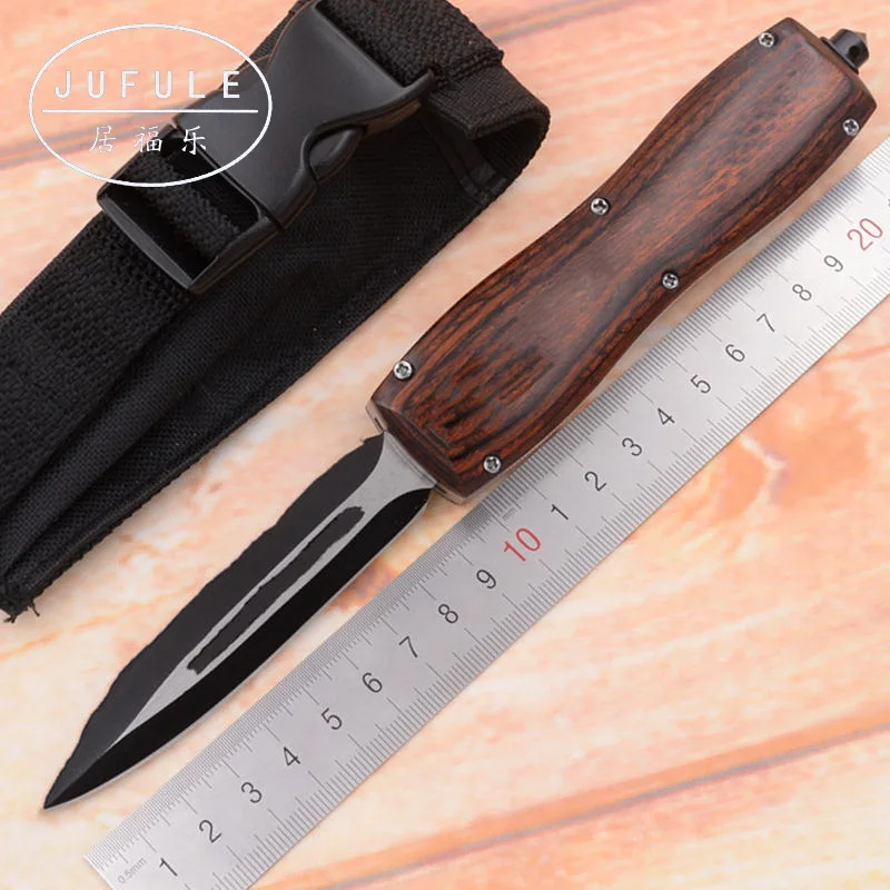 

JUFULE Customized Made 3300 D2 blade Wood handle folding outdoor tactical camping hunting EDC tool dinner kitchen knife