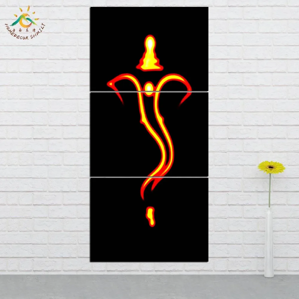 

Wall Art HD Prints Canvas Art Painting Modular Picture And Poster Canvas Painting Lord Ganesh Decoration Home 3 PIECES