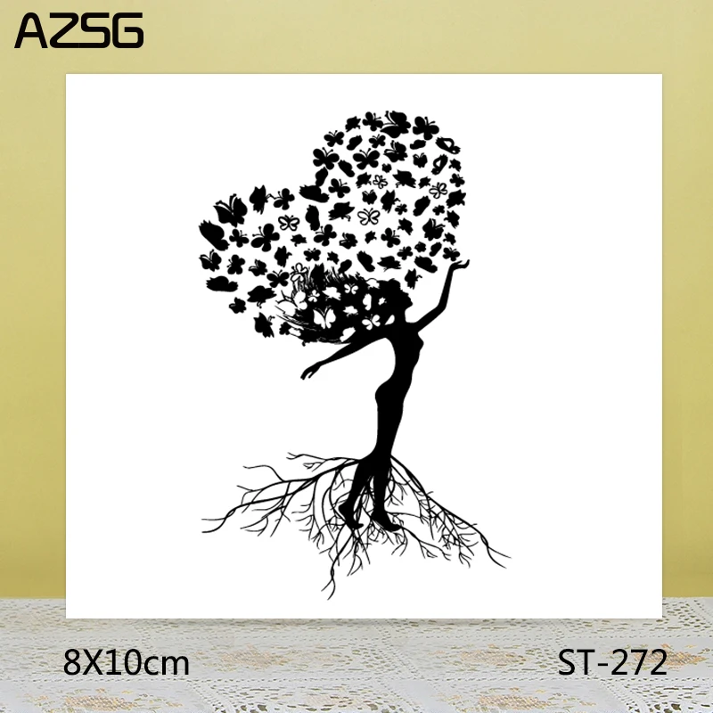 

AZSG Love Heart Stamps/Seals For scrapbooking DIY Card Making/Album Silicone Decoration crafts 8*10cm