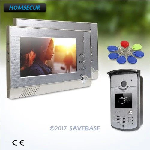 

HOMSECUR 7inch Wired 1V2 Wired Video Security Door Phone with One Button Unlock for Home Security