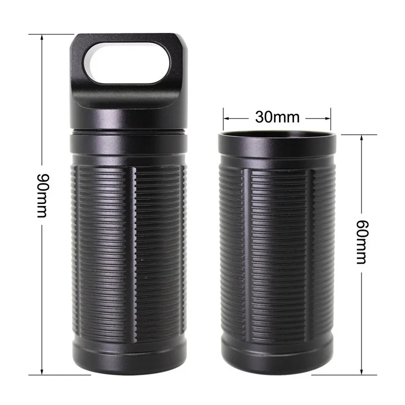 Открытый EDC Pill Bottle алюминиевый сплав одиночный камера капсула водостойкий чехол