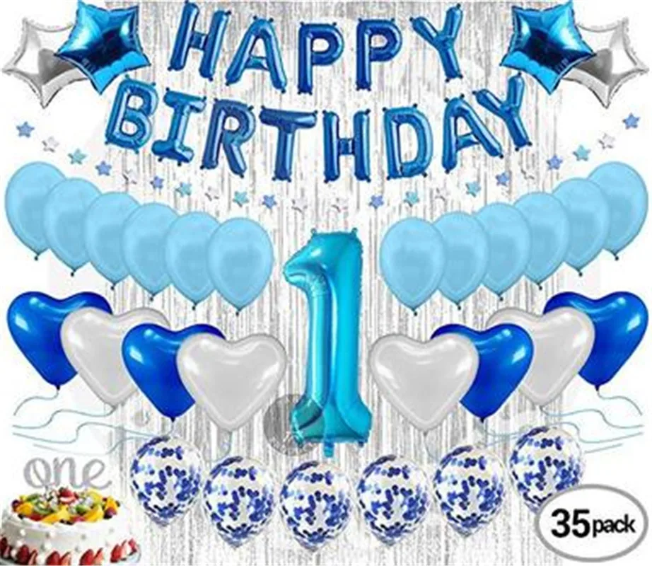 

25Pcs/Lot Birthday Party Balloons Decorations 1st Birthday Party Supplies
