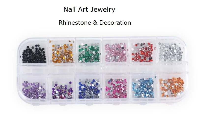 

Nail Art Jewelry Glitter DIY nail art tools 12 color 1000pcs acrylic mix crystal gem beads nail art rhinestones sequins