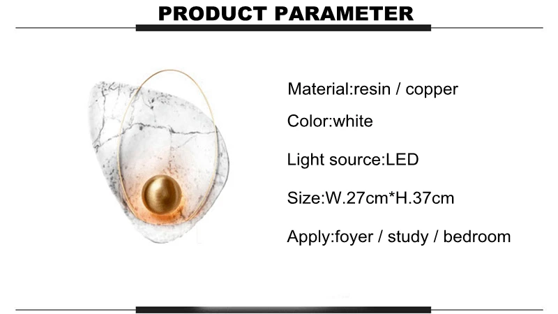 Post современный дизайнер ручной работы Медь Настенные светильники смолы имитация мрамора textureFoyer спальня светодио дный LED настенный