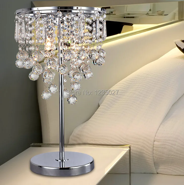 New modern luxury crystal table lamp with K9 Crystal Lampshade E14 ... New modern luxury crystal table lamp with K9 Crystal Lampshade E14 ...