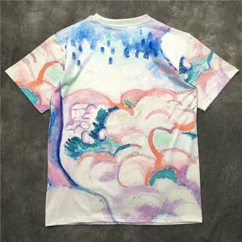 

New Novelty Unisex Landscape paintingT Shirts T-Shirt Hip Hop Skateboard Street Cotton T-Shirts Tee Top kenye S-XXL #AB26