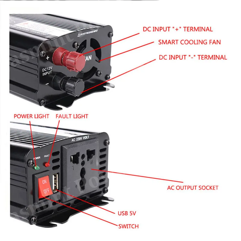 Легкое подключение инвертора 500 Вт DC12V AC110V или 220 В солнечная панель инвертор