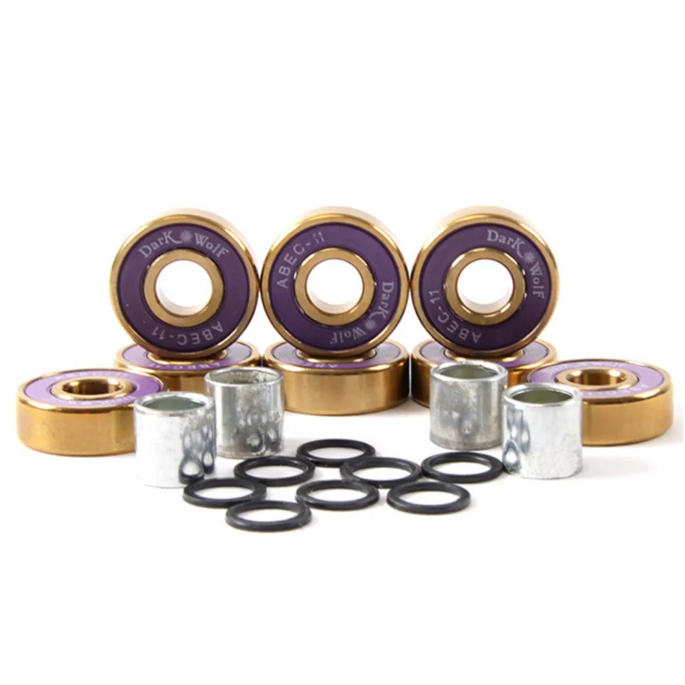 Hot sale Golden Skateboard Bearings Titanium ABEC 11 Purple Gold 8pcs