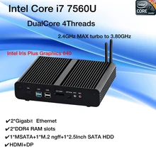 New KabyLake Intel Core i7 7560U/7565U 3.8GHz Fanless Mini PC Optical port 2*lan Intel Iris Plus Graphics 640 DDR4 Barebone PC fanless mini itx pc nuc i7 6500u i7 6600u8 16g 1t ssd 1t hdd dual core hd graphics 520 dp hdmi 4k fanless barebone pc nc360