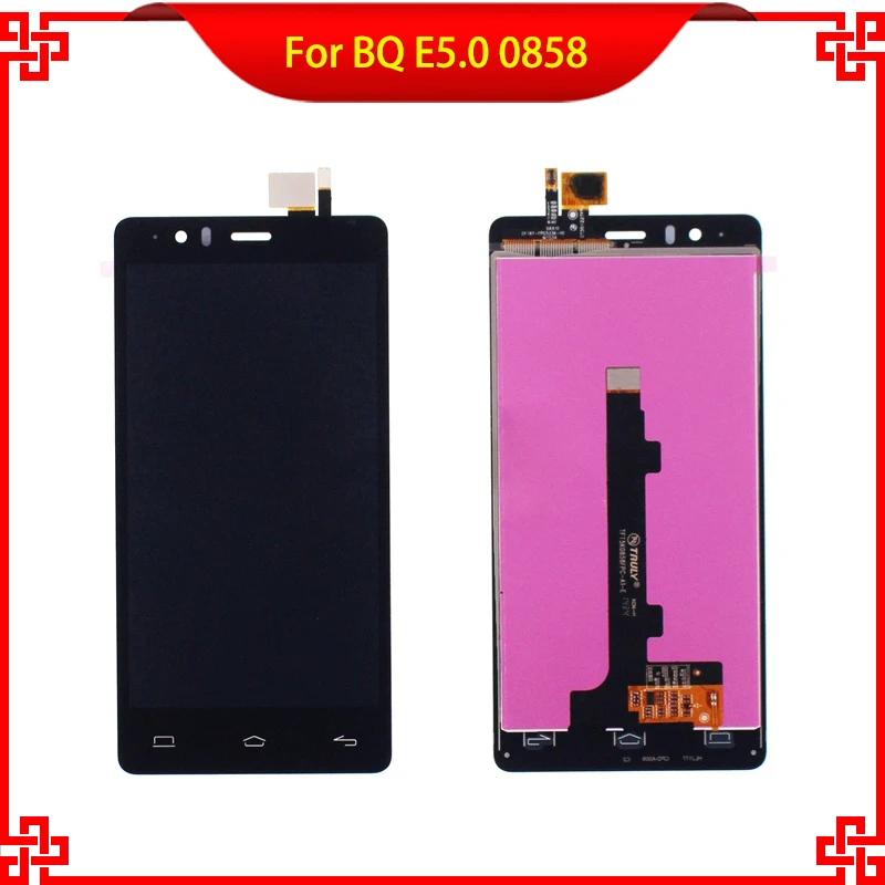 5PC/Lot LCD Display Touch Screen 100% Tested For BQ Aquaris BQ E5 E5.0 0858 Mobile Phone LCD Free Tools Gift