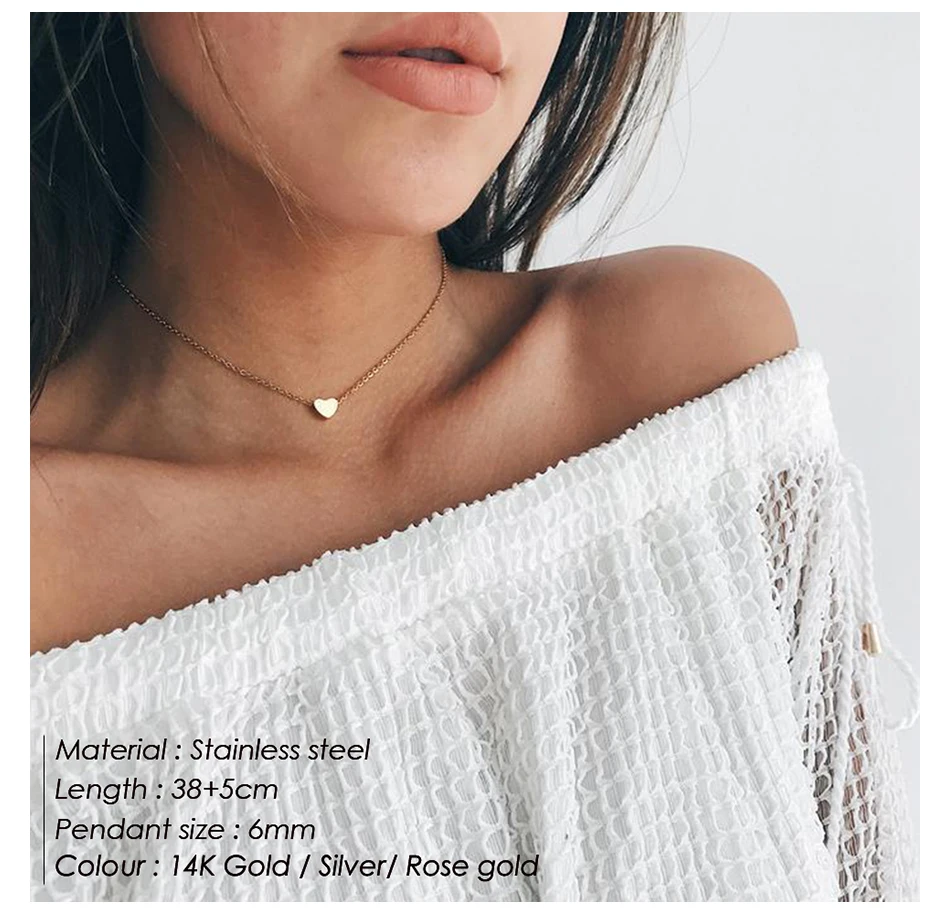 gold pendant eManco gold stainless steel heart necklace women aesthetic chokers necklace for women wholesale fashion jewelry crystal pendant