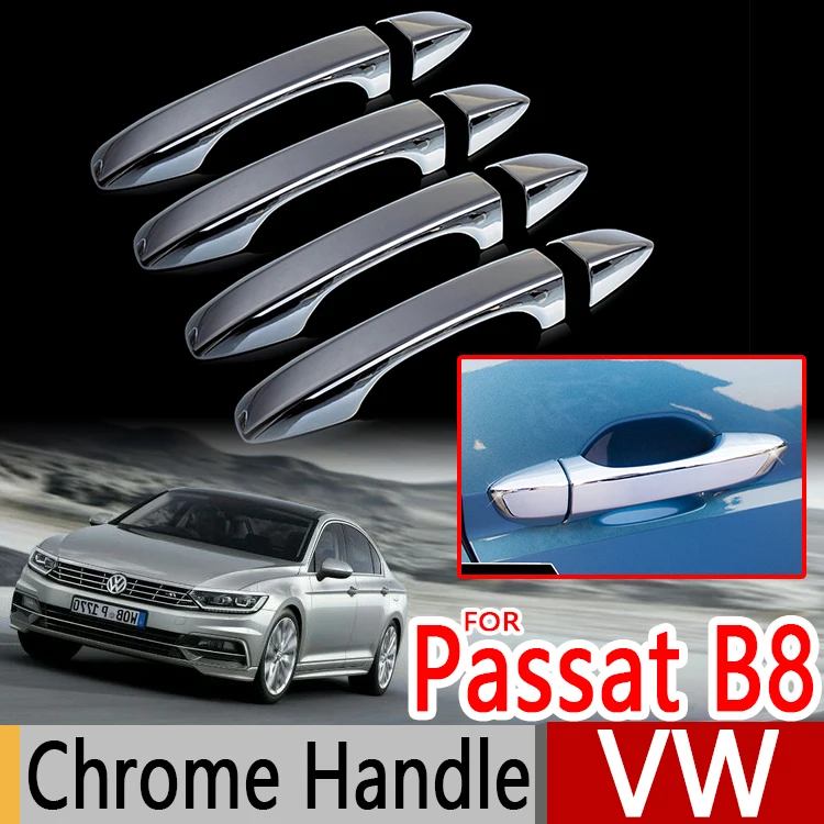 Набор хромированных чехлов на ручки для VW Passat B8 набор отделок 4 Volkswagen MK8 2016 седан