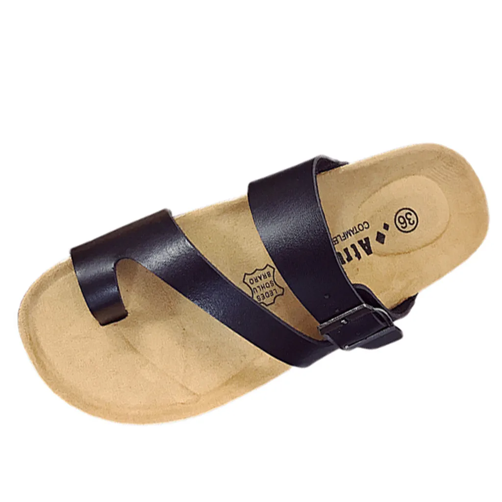 

SAGACE Simple Retro Women Slippers Beach Roman Style Clip Toe Slip-On Round Toe Buckle Strap Outdoor Everyday Leisure Sandals