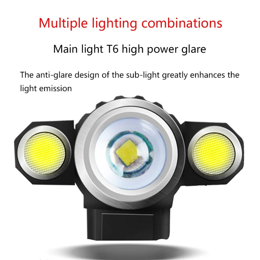 3000LM XML-T6 R2 светодиодный налобный фонарь 4-режима Масштабируемые фар Перезаряжаемые Налобный фонарик для рыбалки и походов велосипедов